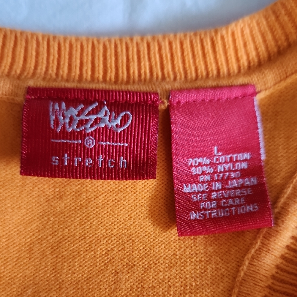 Stretch Orange Knit Top - Picture 2 of 3